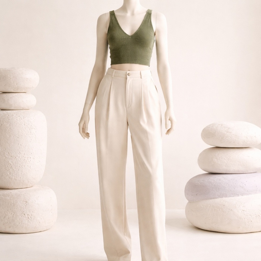 Zenana Ribbed Tank Bra - (3) S/M and (2) L/XL - Color Olive